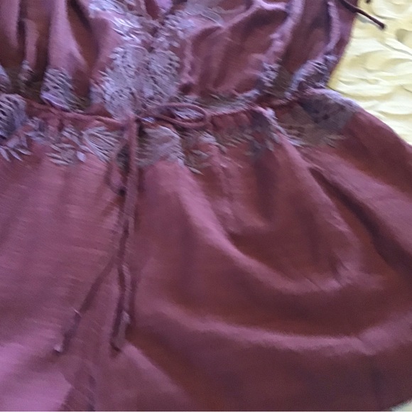 Free People Purple Short Sleeve Tie Front Romper - Picture 6 of 11